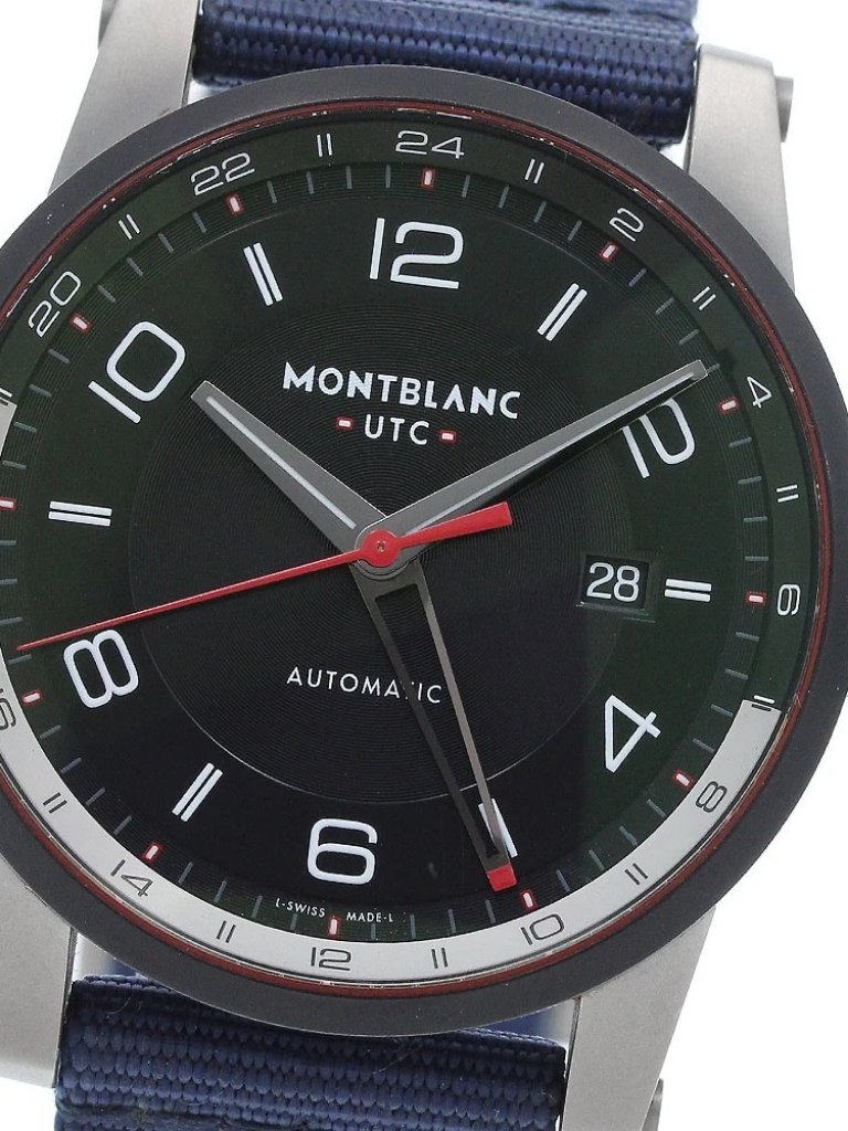 Montblanc Time Walker Mb113876 Date Gmt Black Dial Automatic Mens Watch